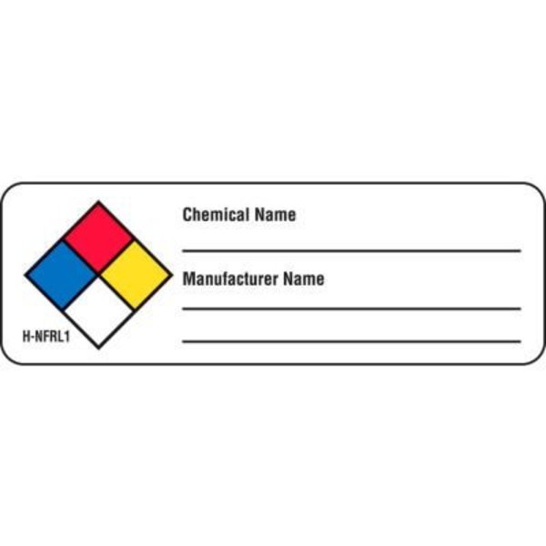 American Labelmark Co LabelMaster® H-NFRL1 NFPA® Write-On Chemical Name Label, 3" x 1", Paper, 100/Roll H-NFRL1